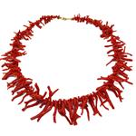 Coralli di Sardegna Necklace Sardinian Red Coral Stripes and Golden Clasp, 42gr Weight