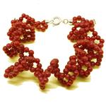El Coral Bracciale Corallo Rosso 3,5mm. Tessito Chiusura Argentata Lunghezza 20cm. Peso 16gr. 