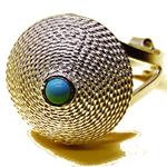 Coralli di Sardegna 3mm Turquoise Ring Sardinian Filigree Silver convex spiral