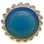 Coralli di Sardegna Ring Blue Agate Cabochon 20mm and Silver Filigree Waves