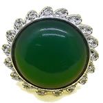 Coralli di Sardegna Ring Green Agate Cabochon 20mm and Silver Filigree Waves