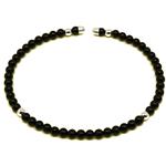 pulsera ágata negra + zamak 