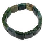 El Coral Bracciale Agata verde Varie tonalita' 15x15mm. Elastico