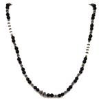black agate necklace + pearls + zamak
