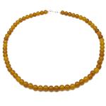 El Coral Collana in Agata Gialla Pallini da 6mm. Chiusura Argentata lunghezza 42cm.