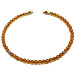 Coralli di Sardegna 3mm Amber Bracelet Silver Balls Steel Spring