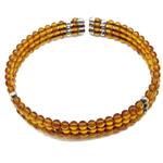 Coralli di Sardegna Amber Bracelet 3 mm 3 Wires Silver Plated Balls Soft Steel