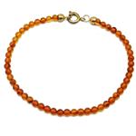 Coralli di Sardegna Bracciale Ambra Pallini  3mm 19cm Chiusura Dorata