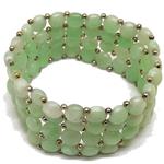 El Coral Bracciale Amazzonite 8mm.  4 File Elastico Lavorazione Tessito