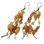 amber earrings and olivino with silver