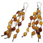 amber earrings and aquamarine with silver