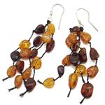 amber earrings with silver