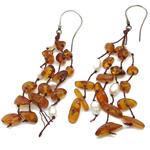 amber earrings with silver