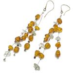 amber earrings and aquamarine with silver
