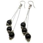 black agate earrings with silver