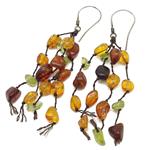 amber earrings and olivino with silver