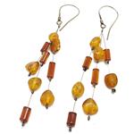 amber earrings with silver