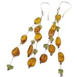 amber earrings and olivino with silver