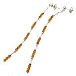 amber earrings with silver