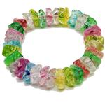 El Coral Bracciale Cristallo di Rocca Multicolor Dischi Sfaccettati 5x15mm. Elastico