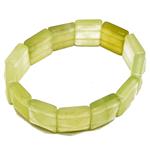 El Coral Bracciale Giada Grigia Quadrati Sfaccettati 15mm. Elastico