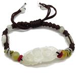 El Coral Bracciale Giada Incione a Fiore 13mm. Pallini e Fiorellini Cordino Scorrevole