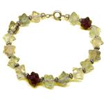 El Coral Bracciale Fluorite Rombi Incisi 8mm. con Elementi e Chiusura Argentata