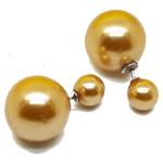 silver earring + oceaniche gold mop  beads 8-16mm.