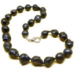 El Coral Collar Perlas Barrocas Azul Pavo Real en Forma Pera 17mm, 140gr Peso