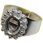 Coralli di Sardegna Sardinian Filigree Ring Base Silver Balls Bezel 6x8mm Open Band