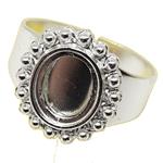 Coralli di Sardegna Sardinian Filigree Ring Base Silver Balls Bezel 8x10mm Open Band Stem