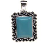 turquoise pasta pendant with silver