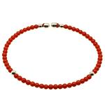 Coralli di Sardegna Bracelet Red Coral and Silvered Balls with Steel Spring