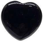 El Coral Agata Nera Cuore Bombato 18mm. Mezzo Foro Peso 2,6gr. Senza Montatura