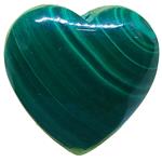 El Coral Malachite Cuore Bombato 18mm. Mezzo Foro Peso 5,5gr. Senza Montatura