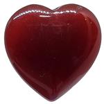 El Coral Agata Rossa Cuore Bombato 18mm. Mezzo Foro Peso 2,3gr. Senza Montatura