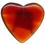 El Coral Agata Rossa Cuore Bombato 14mm. Mezzo Foro Peso 1gr. Senza Montatura