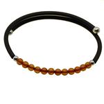 Coralli di Sardegna Bracelet Amber Balls mm4 Rubber steel spring