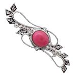 Coralli di Sardegna Pink Coral Brooch 8x10mm Sardinian Silver Filigree Small Leaves Perforated Balls