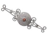 Coralli di Sardegna Broche de coral rosa de 3 mm Corbula de filigrana de Cerdeña