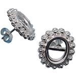 Coralli di Sardegna Sardinian Filigree Earring Base Silver Beads Bezel 8x10mm Pressure