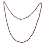 El Coral Necklace Pink Coral 2.5 mm Balls and Silvered Clasp