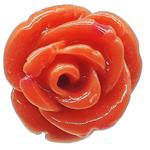 El Coral Corallo Rosso Pasta a Forma di Rosa 12mm. Mezzo Foro