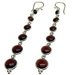 El Coral Garnet earring from the smallest of about 4 mm to the bigger than 10 mm and silver