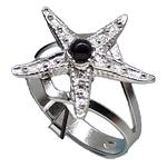 Coralli di Sardegna Adjustable Garnet Starfish Silver Ring