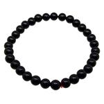El Coral Bracciale Agata Nera 6mm. Elastico
