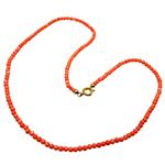 El Coral Pink Coral Necklace Balls 3mm 40 cm Golden Closure