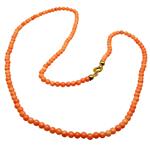 El Coral Pink Coral Necklace Balls 3.5 mm. 50 cm Golden Closure