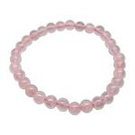 El Coral Pulsera Cuarzo Rosa, bolas mm 6 elástico