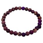 El Coral Fuchsia Jasper Bracelet, small balls mm6 Elastic